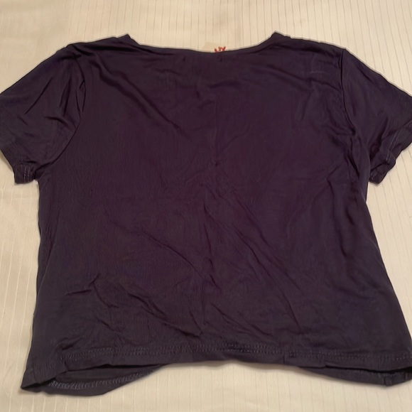 Navy blue knotted crop top - Picture 4 of 4